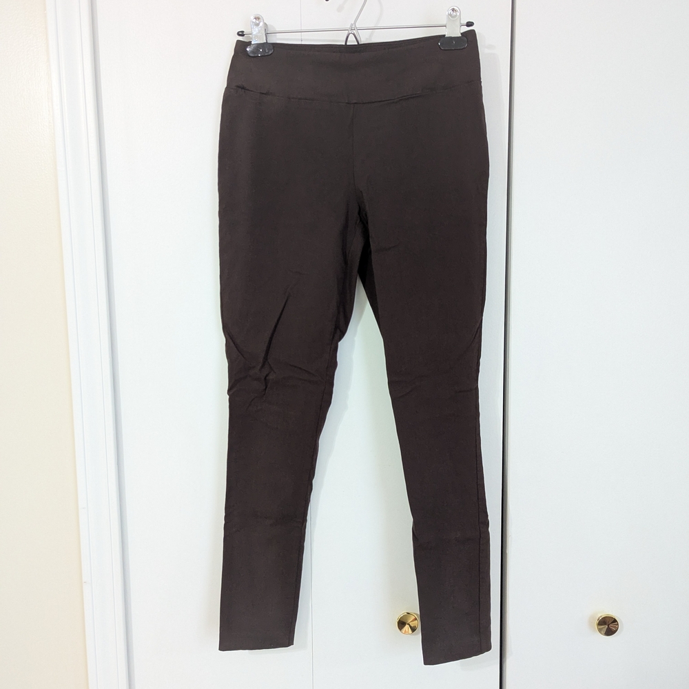 Sleek Brown Ponte Knit Leggings with Ankle Length